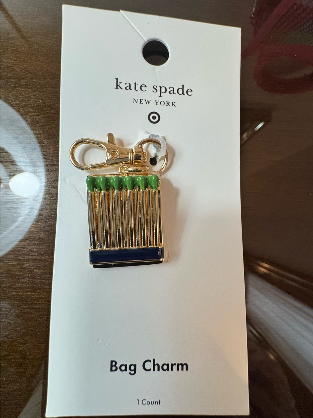 Kate Spade/ Target Limited Edition Bag Charm -Gold Tone Matchbook